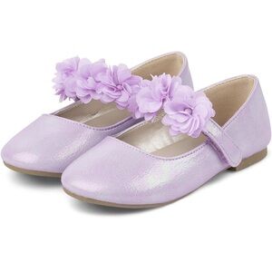 Gymboree Lavender Fields Purple Ballet Flats with Flower Straps